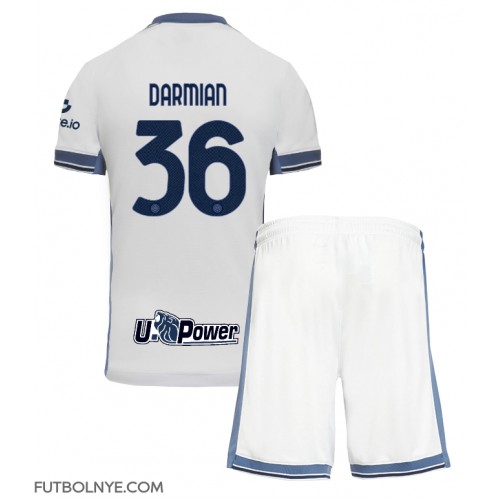 Camiseta Inter Milan Matteo Darmian #36 Visitante Equipación para niños 2024-25 manga corta (+ pantalones cortos)